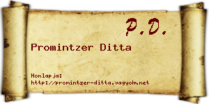 Promintzer Ditta névjegykártya